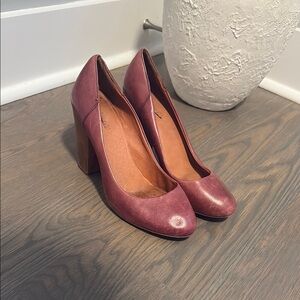 Madewell Red Heels Patent Leather Rounded Toe